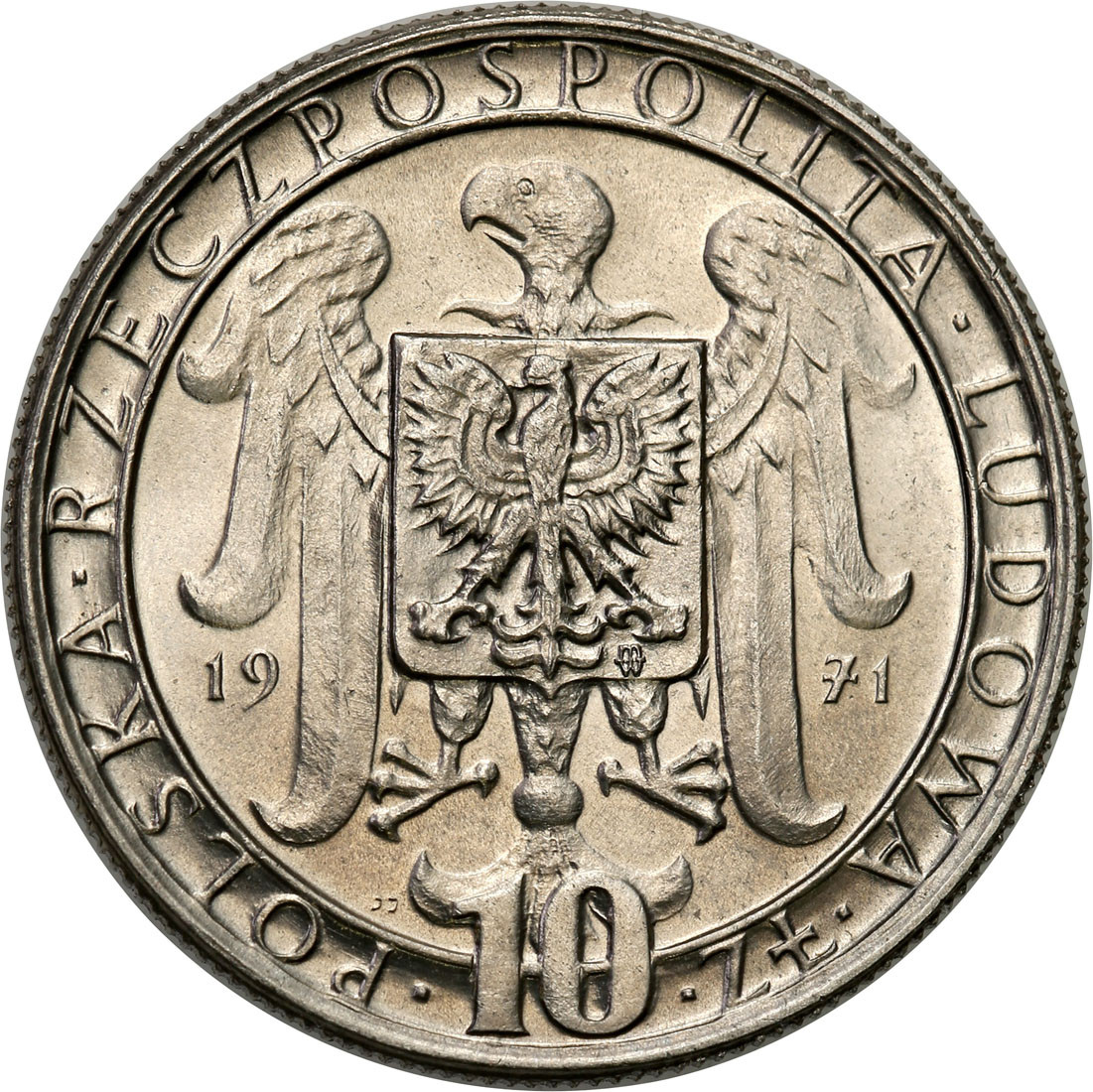 PRL. PRÓBA Nikiel 10 złotych 1971 Powstanie Śląskie